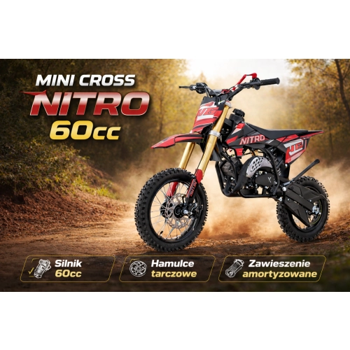 Motor Mini Cross Spalinowy NITRO 60cc Czerwony